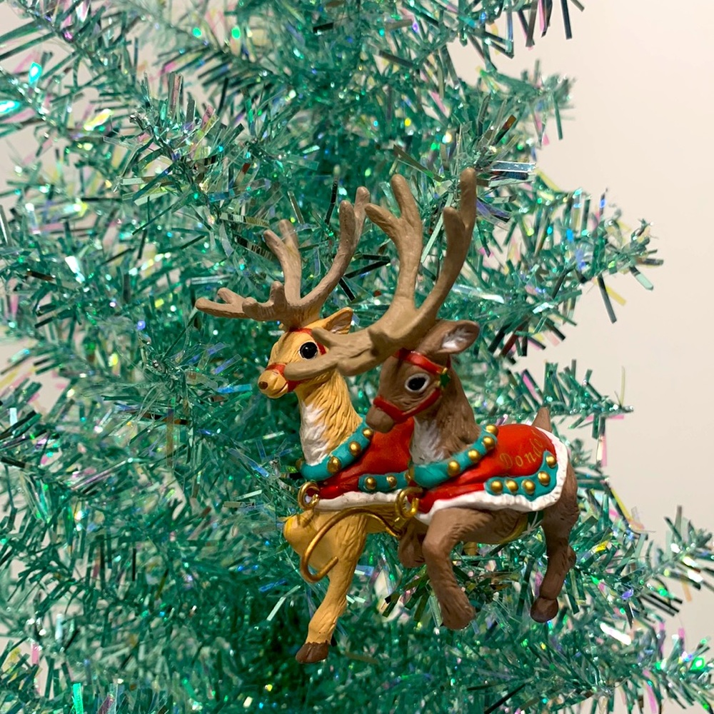 Donder & Blitzen Santa Reindeer collection Hallmark 1992